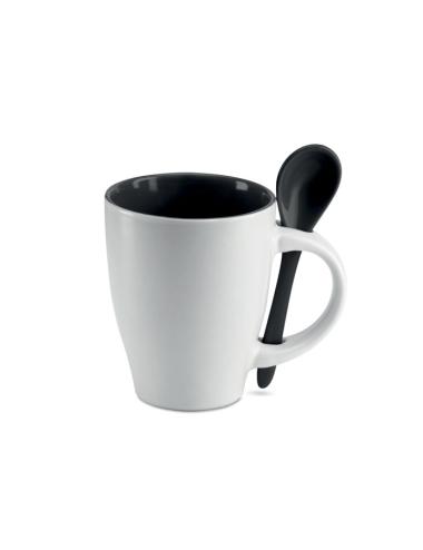 Taza bicolor con cuchara 250 ml