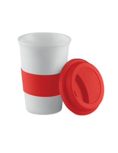 Taza cerámica y tapa silicona