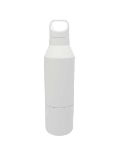 Botella isotérmica de acero inoxidable reciclado de 600 ml con certificado RCS y vaso de 300 ml "Odessy"