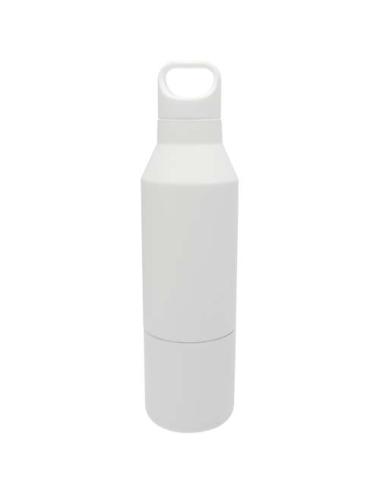 Botella isotérmica de acero inoxidable reciclado de 600 ml con certificado RCS y vaso de 300 ml "Odessy"