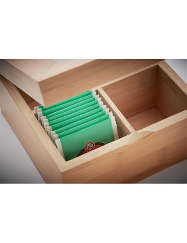 Caja de té de bambú