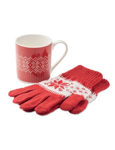 Juego guantes y taza