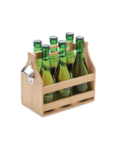 Caja de bambú para 6 cervezas