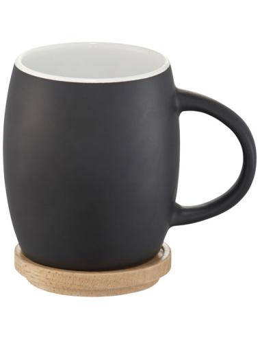 Taza de cerámica de 400 ml con base de madera "Hearth"