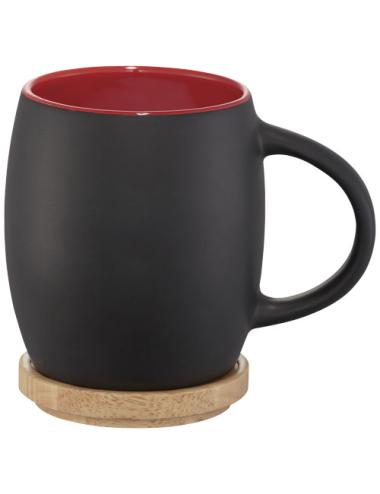 Taza de cerámica de 400 ml con base de madera "Hearth"