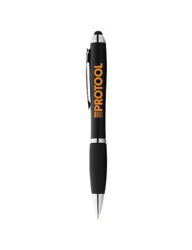 Bolígrafo stylus de color con empuñadura negra "Nash"