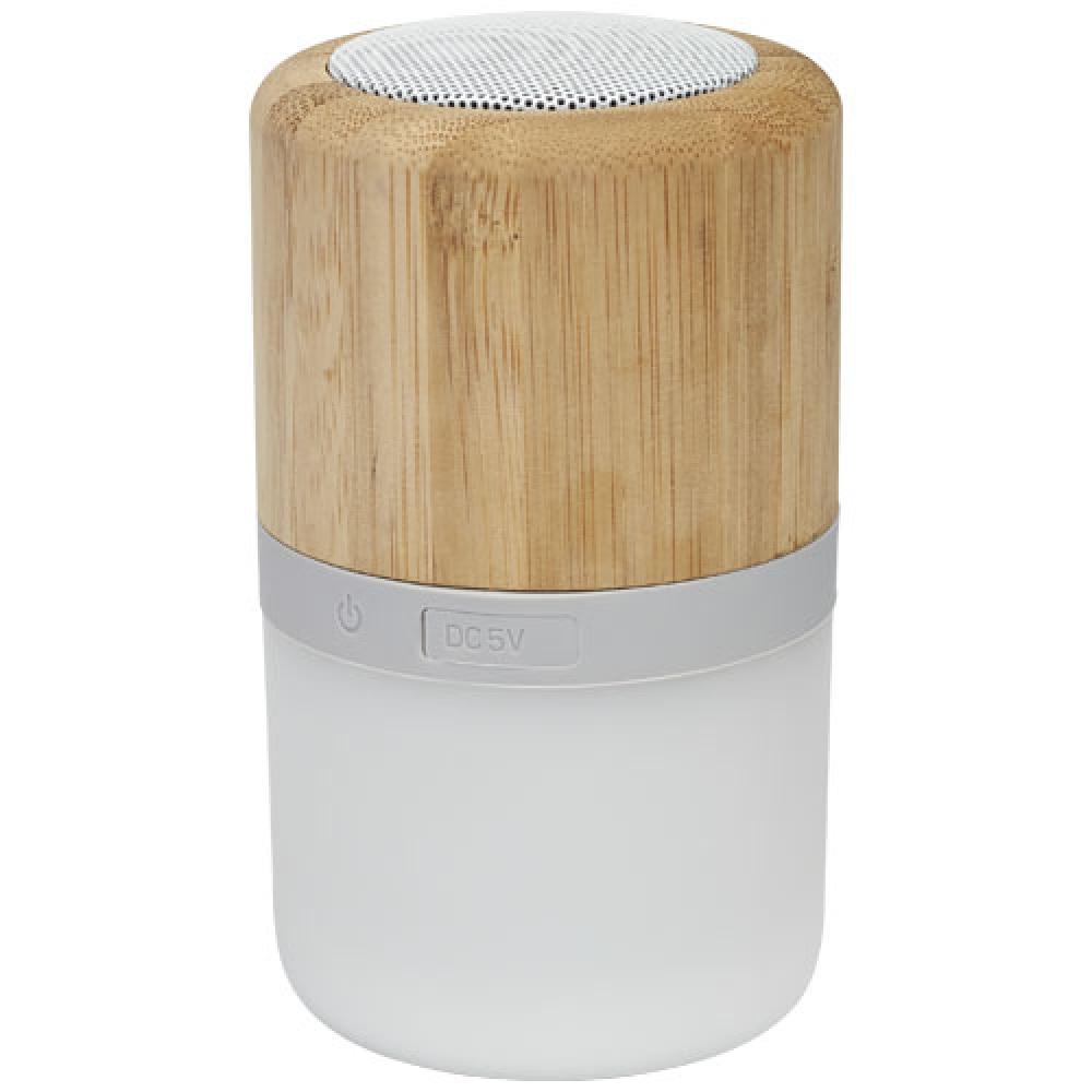 Altavoz de bambú con Bluetooth® y luz "Aurea"