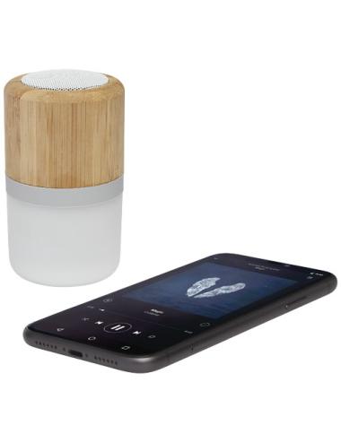 Altavoz de bambú con Bluetooth® y luz "Aurea"