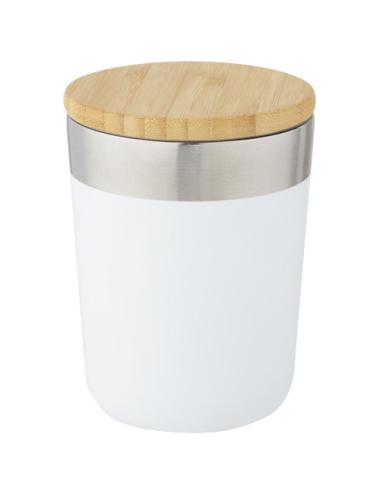 Vaso de 300 ml de acero inoxidable con aislamiento al vacío de cobre y tapa de bambú "Lagan"