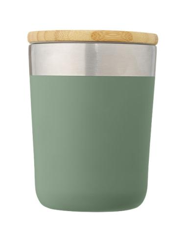 Vaso de 300 ml de acero inoxidable con aislamiento al vacío de cobre y tapa de bambú "Lagan"