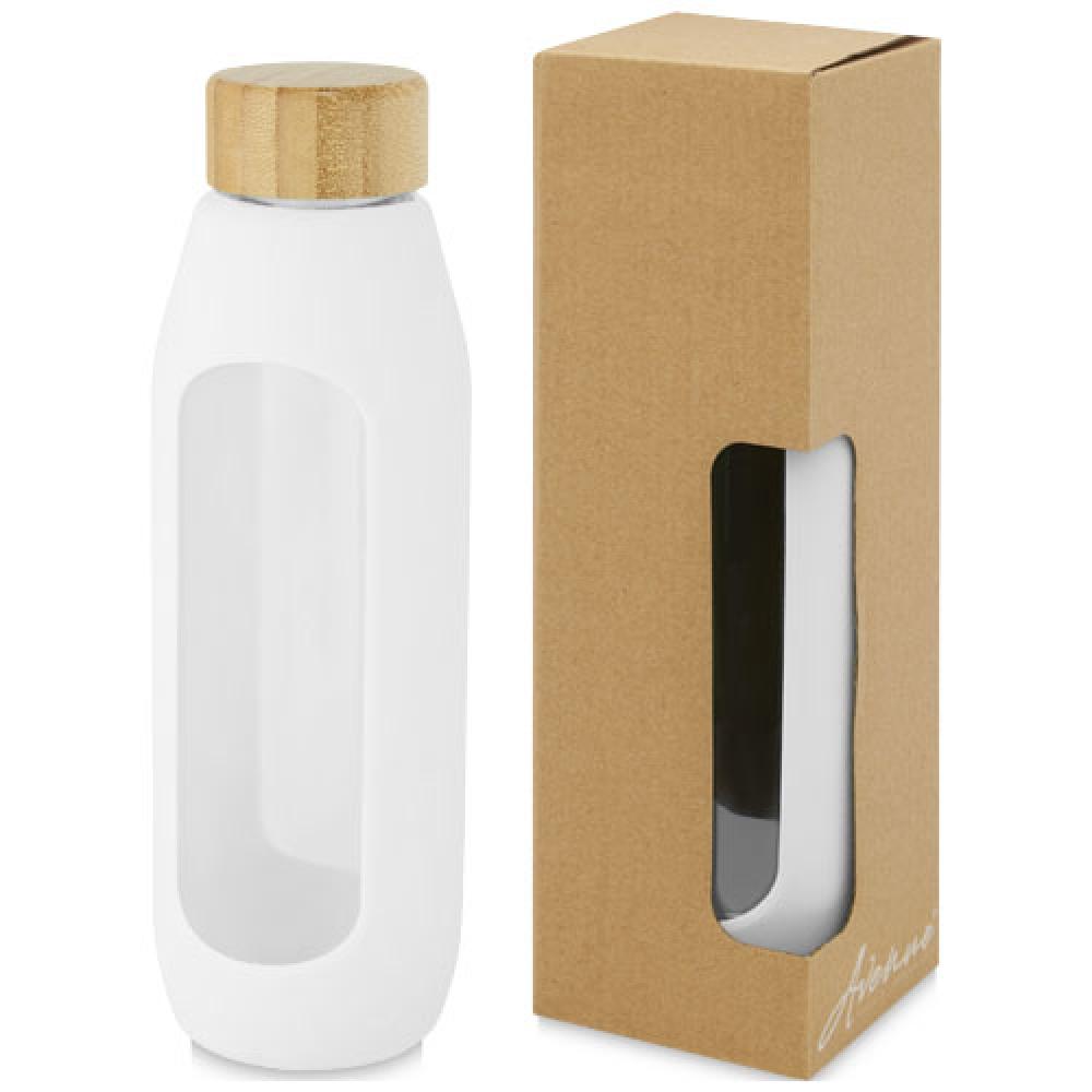 Botella de vidrio borosilicato con agarre de silicona de 600 ml  "Tidan"