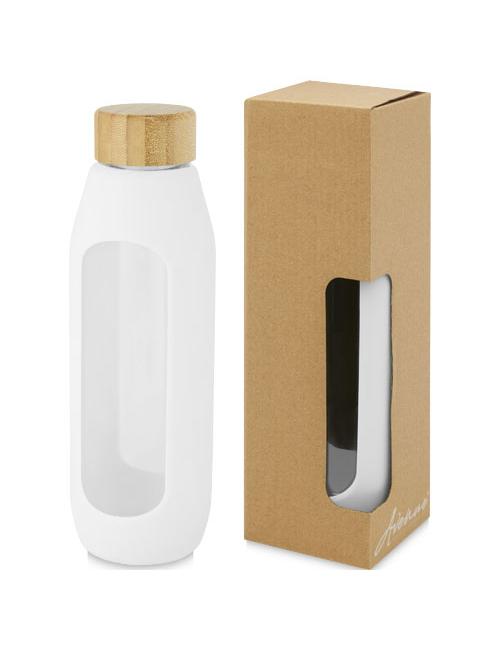 Botella de vidrio borosilicato con agarre de silicona de 600 ml  "Tidan"