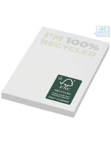 Bloc de notas adhesivas de papel reciclado de 50 x 75 mm "Sticky-Mate®"