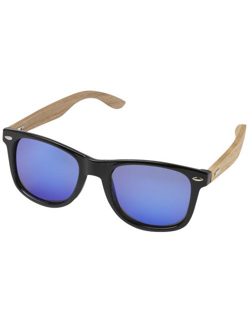 Gafas de sol polarizadas con cristal de espejo de PET reciclado/madera en caja de regalo "Hiru"