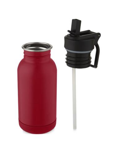 Bidón deportivo de acero inoxidable de 400 ml con pajita y enganche "Lina"