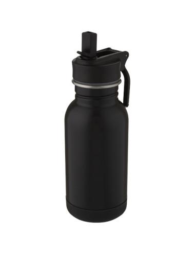 Bidón deportivo de acero inoxidable de 400 ml con pajita y enganche "Lina"