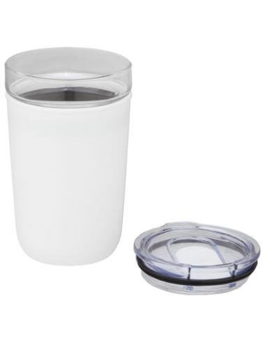 Vaso de vidrio de 420 ml con pared exterior de plástico reciclado "Bello"