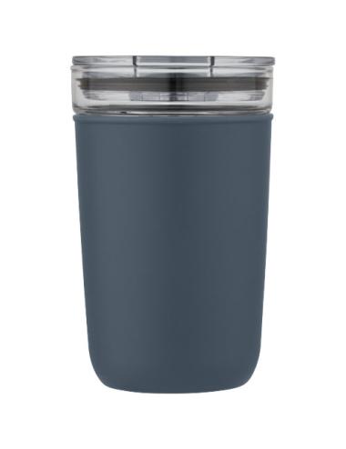 Vaso de vidrio de 420 ml con pared exterior de plástico reciclado "Bello"