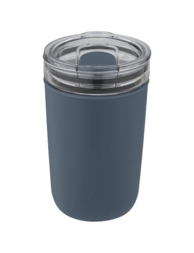 Vaso de vidrio de 420 ml con pared exterior de plástico reciclado "Bello"