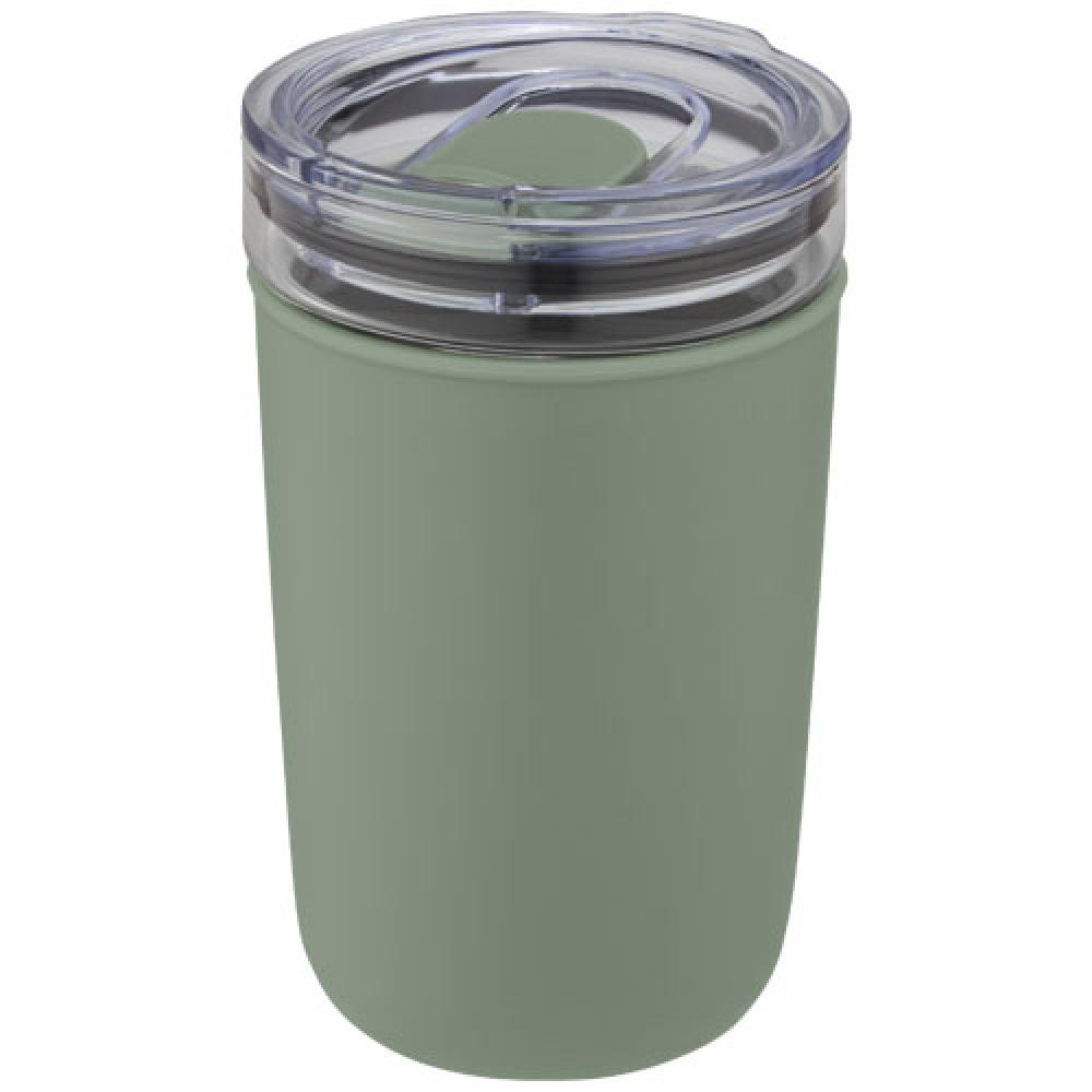 Vaso de vidrio de 420 ml con pared exterior de plástico reciclado "Bello"