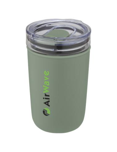 Vaso de vidrio de 420 ml con pared exterior de plástico reciclado "Bello"