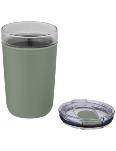 Vaso de vidrio de 420 ml con pared exterior de plástico reciclado "Bello"