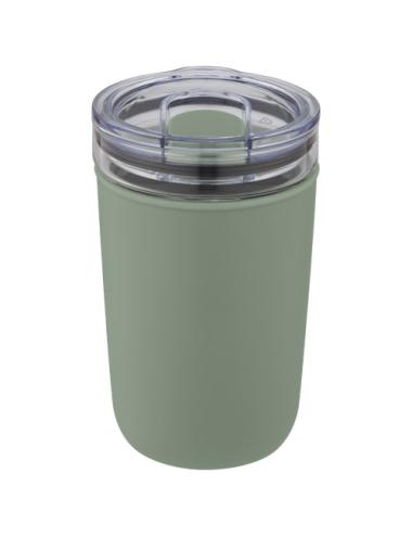 Vaso de vidrio de 420 ml con pared exterior de plástico reciclado "Bello"