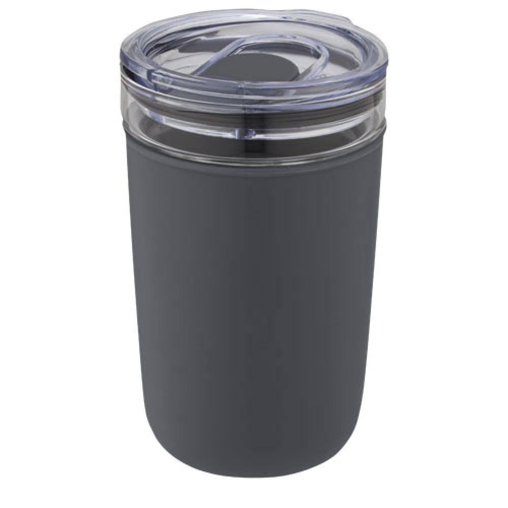 Vaso de vidrio de 420 ml con pared exterior de plástico reciclado "Bello"