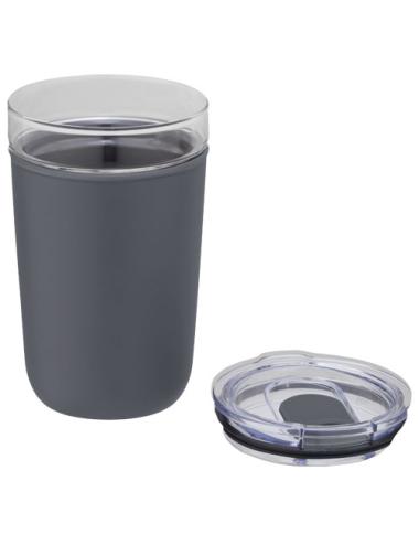 Vaso de vidrio de 420 ml con pared exterior de plástico reciclado "Bello"