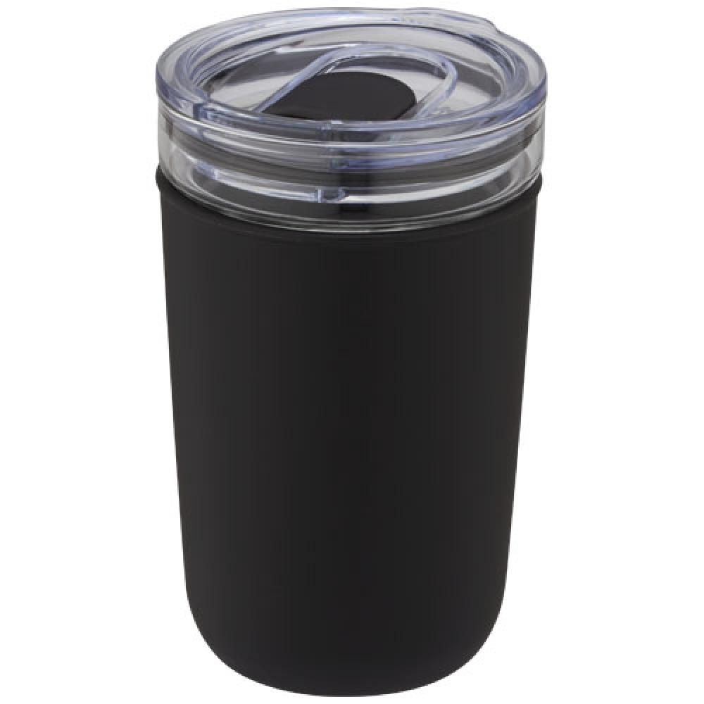 Vaso de vidrio de 420 ml con pared exterior de plástico reciclado "Bello"