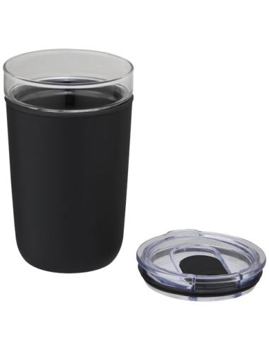 Vaso de vidrio de 420 ml con pared exterior de plástico reciclado "Bello"