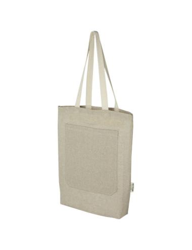 Bolsa Tote de algodón reciclado de 150 g/m² con bolsillo delantero de 9 litros "Pheebs"