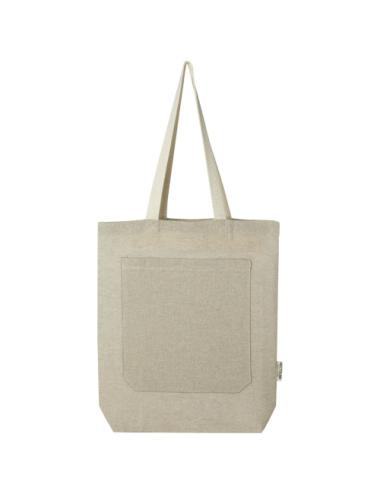 Bolsa Tote de algodón reciclado de 150 g/m² con bolsillo delantero de 9 litros "Pheebs"