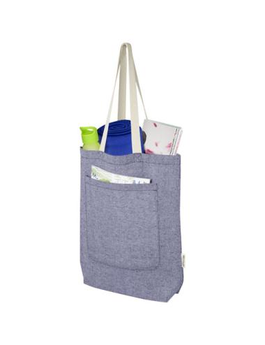 Bolsa Tote de algodón reciclado de 150 g/m² con bolsillo delantero de 9 litros "Pheebs"