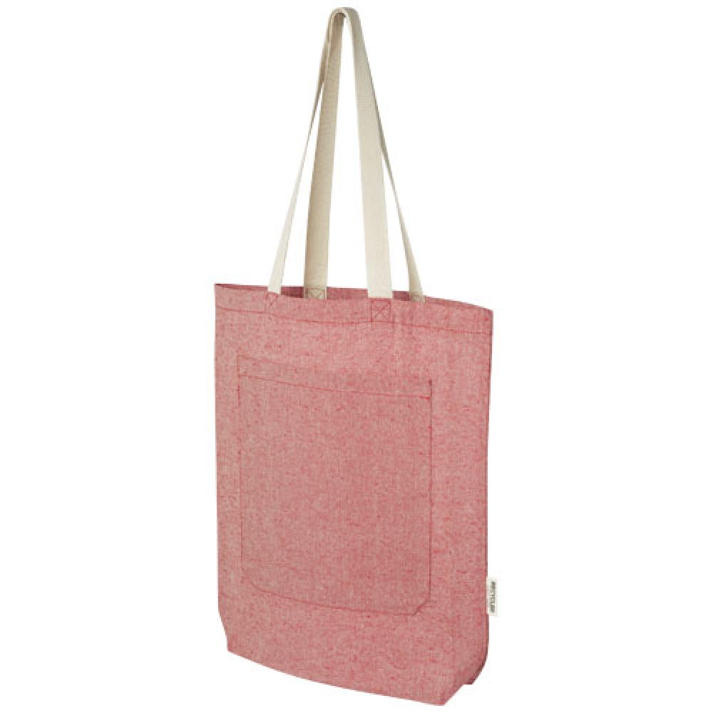 Bolsa Tote de algodón reciclado de 150 g/m² con bolsillo delantero de 9 litros "Pheebs"