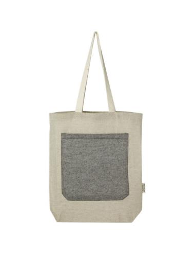 Bolsa Tote de algodón reciclado de 150 g/m² con bolsillo delantero de 9 litros "Pheebs"