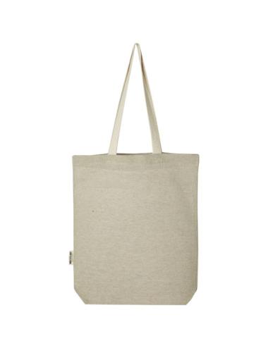 Bolsa Tote de algodón reciclado de 150 g/m² con bolsillo delantero de 9 litros "Pheebs"