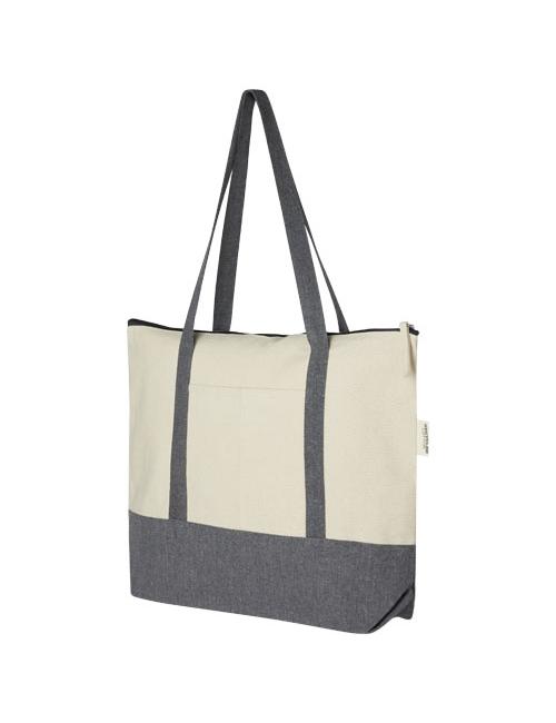 Bolsa Tote de algodón reciclado de 320 g/m² con cremallera de 10 l "Repose"