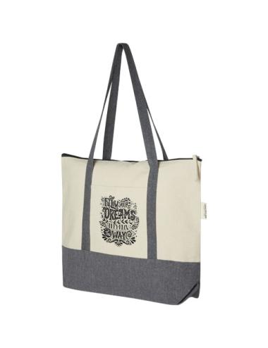 Bolsa Tote de algodón reciclado de 320 g/m² con cremallera de 10 l "Repose"