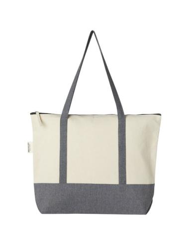 Bolsa Tote de algodón reciclado de 320 g/m² con cremallera de 10 l "Repose"