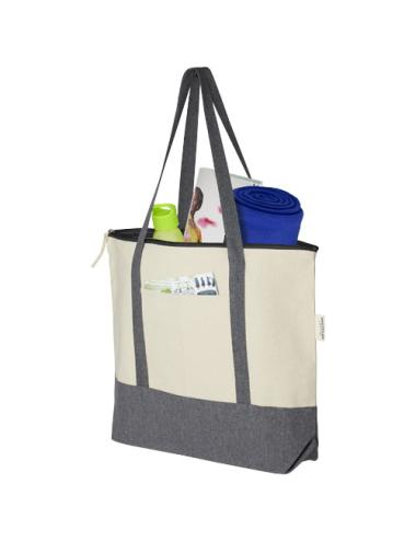 Bolsa Tote de algodón reciclado de 320 g/m² con cremallera de 10 l "Repose"