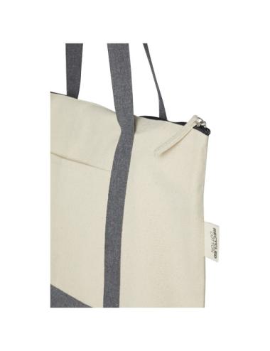 Bolsa Tote de algodón reciclado de 320 g/m² con cremallera de 10 l "Repose"