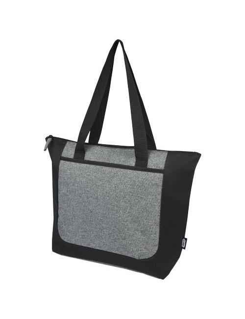 Bolsa Tote reciclada GRS en dos tonos con cremallera de 15 L "Reclaim"