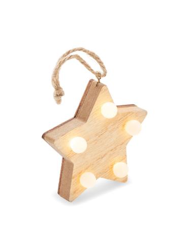 Estrella de madera con luces