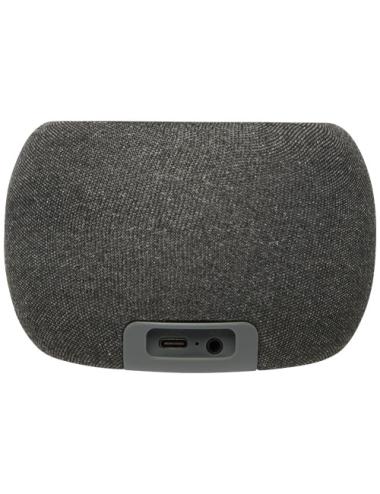 Altavoz de bambú/RPET Bluetooth® y base de carga inalámbrica "Ecofiber"