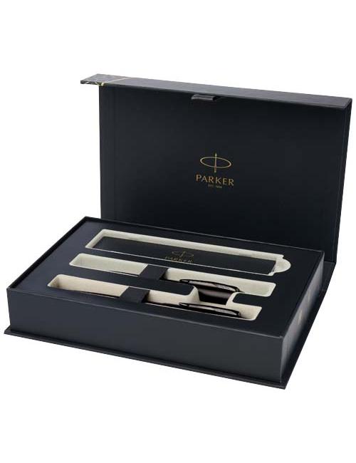 Parker set de bolígrafo y rollerball acromático con caja de regalo "IM"