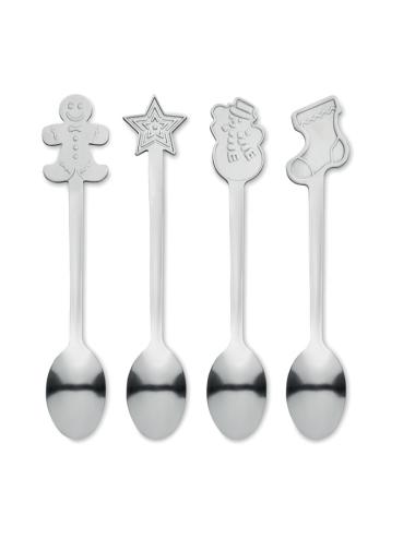 Set  4 cucharas de té navideñas