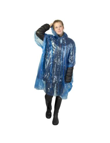 Poncho de lluvia desechable de material reciclado con bolsa de almacenamiento "Mayan"