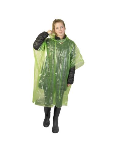 Poncho de lluvia desechable de material reciclado con bolsa de almacenamiento "Mayan"