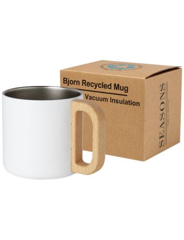 Taza de acero inoxidable reciclado con certificado RCS con aislamiento de cobre de 360 ml "Bjorn"